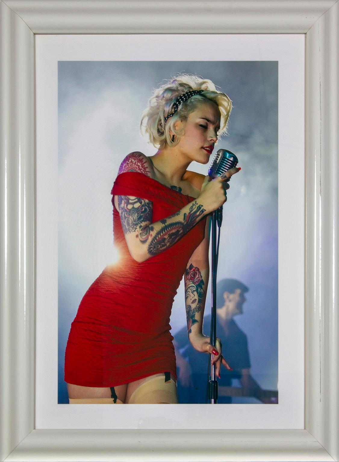 Unknown Figurative Photograph - Photograph of Vinila von Bismark lead singer for the Spanish rock band Krakovia 