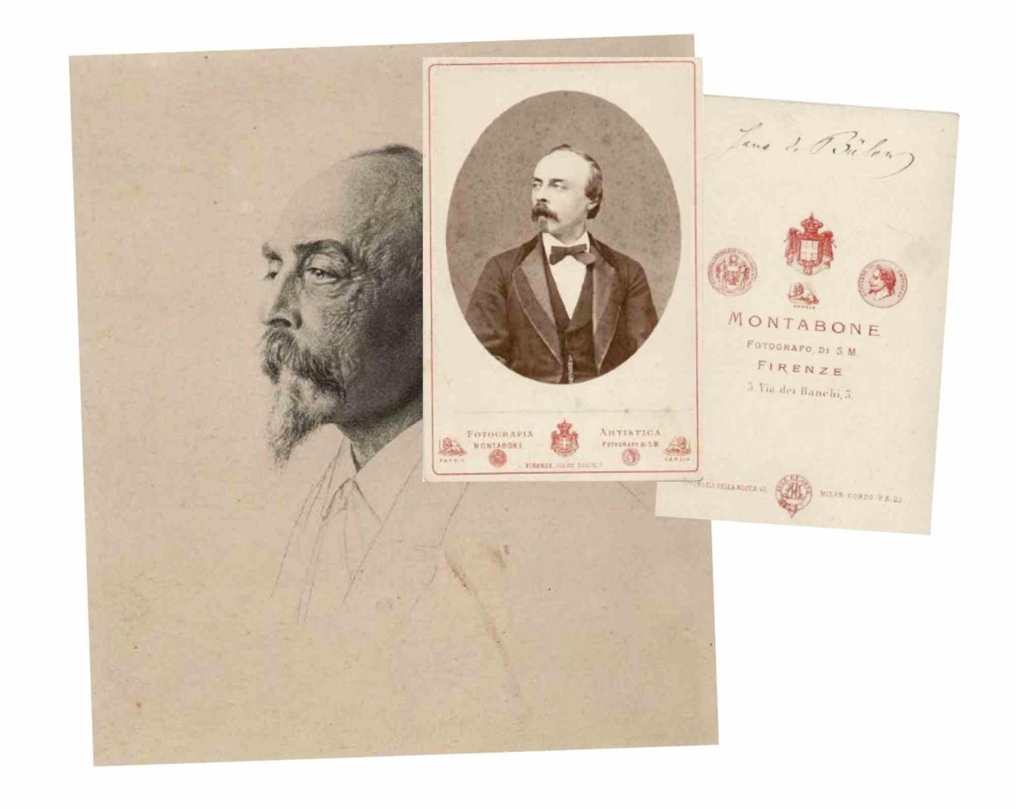 Unknown Figurative Photograph - Photographic Portrait and Autograph by Hans von Bülow - 19th Century