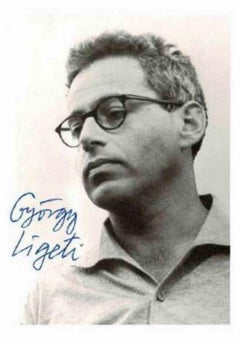 Photographic Portrait and Autograph of György Ligeti - 1950s