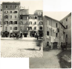 Piazza Montanara - Disappeared Rome - Two Rare Vintage Photos Early 20th Century