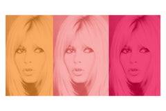 Pink Bardot Triptych by BATIK signed limited edition Oversize print