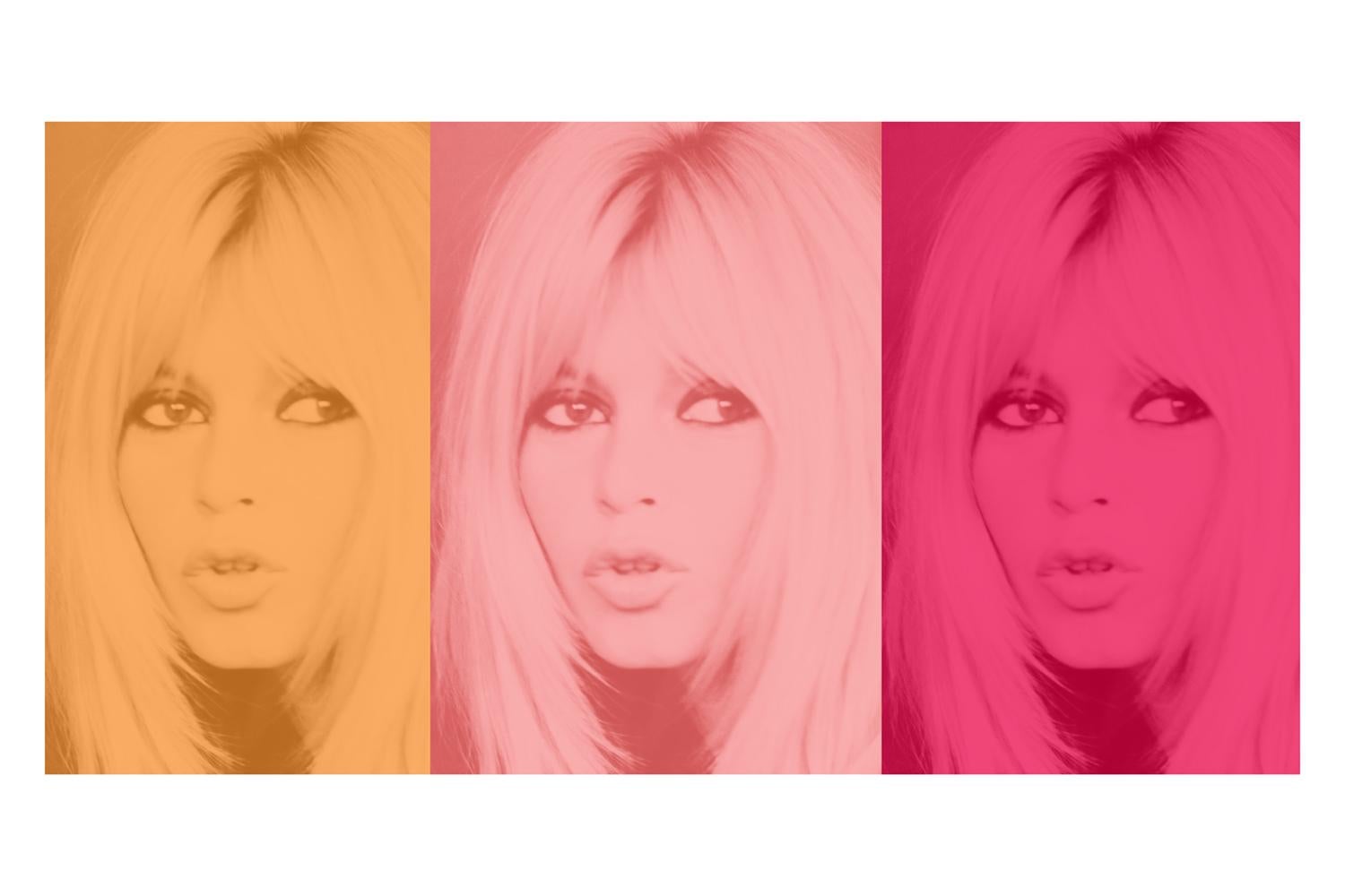 Unknown Color Photograph - Pink Bardot Triptych by BATIK signed limited edition Oversize print