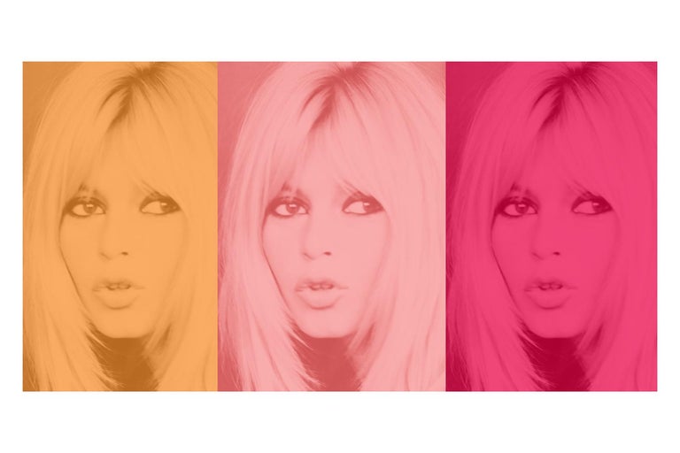 Unknown Portrait Photograph - Pink Bardot Triptych - Oversize