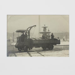 Place de La Concorde in Paris under the Snow, Silver Gelatin B and W Photography