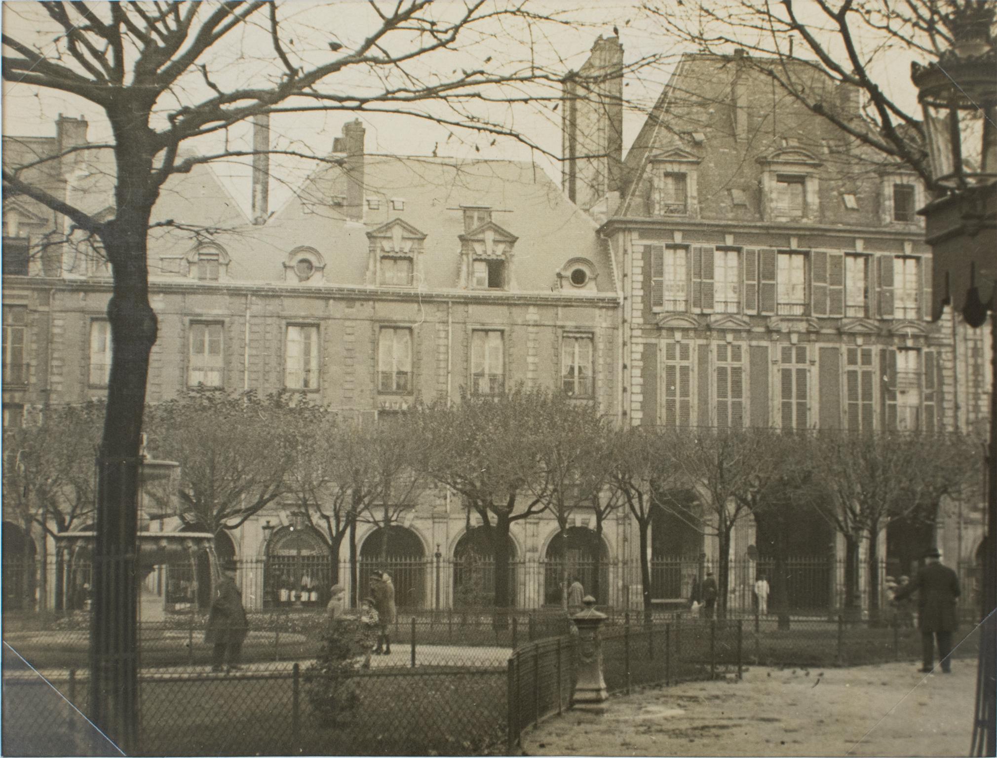 Place des Vosges in Paris, 1928, Silver Gelatin Black and White Photography