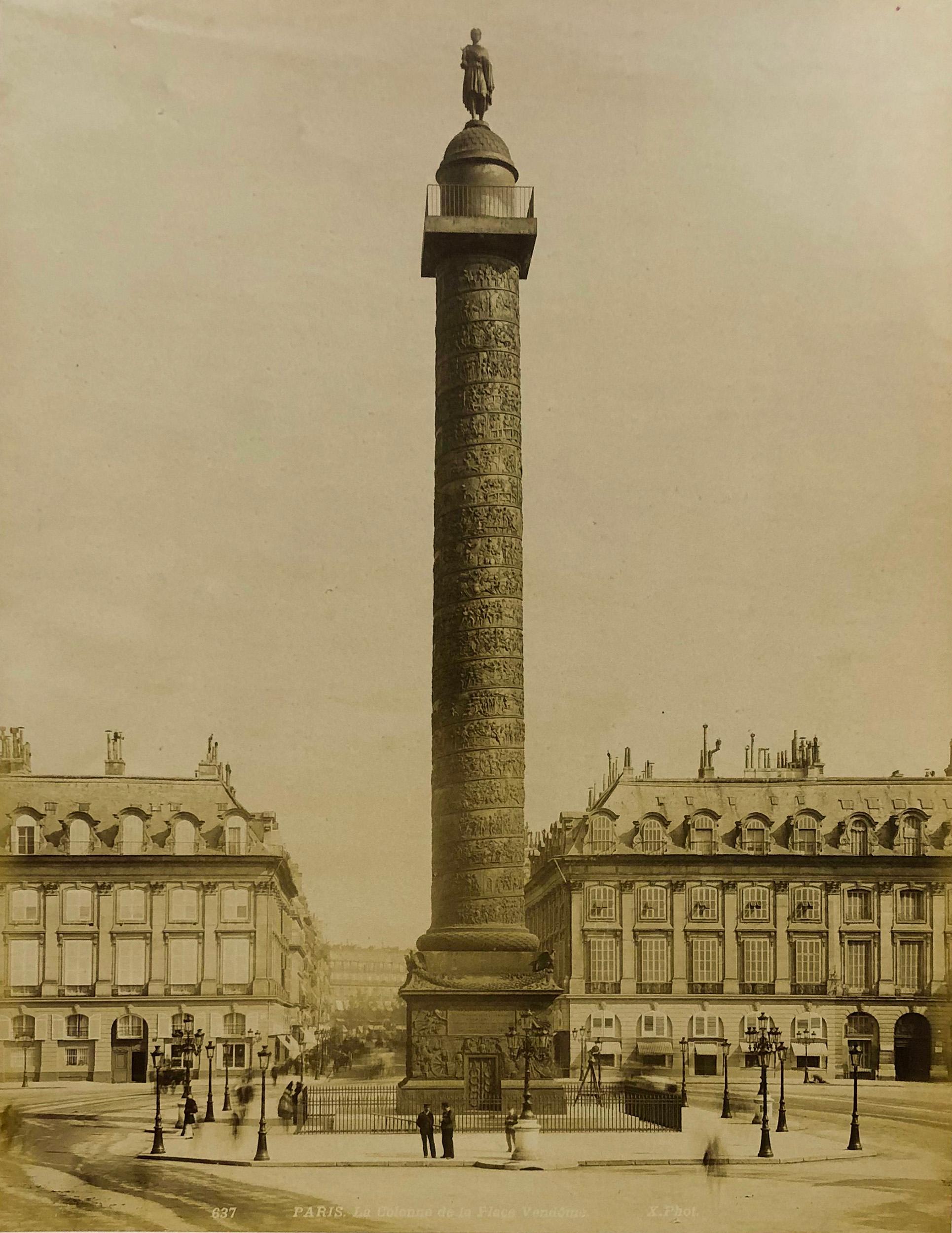 Unknown Black and White Photograph - Place Vendôme - Place Louis-le-Grand - Albumen Photographic Print - Circa 1880s