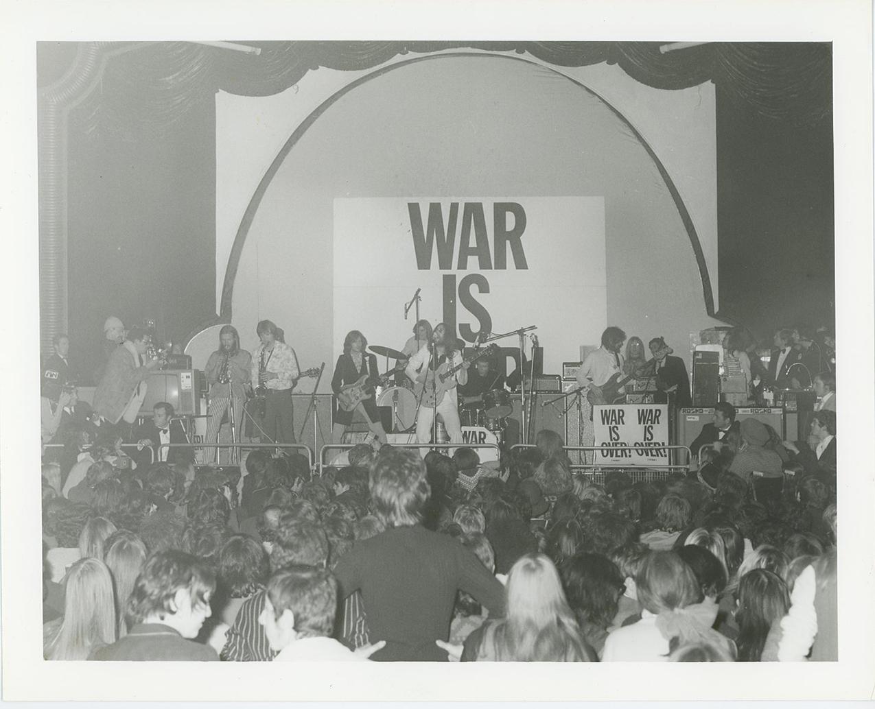 Unknown Black and White Photograph - Plastic Ono Band "Peace for Christmas" Concert 1969