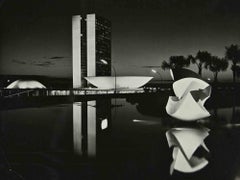 Vintage Poderes Brasilia at Night - Photograph - 1960s