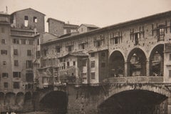 Ponte Vecchio Bridge in Florence, Italy Black and White Photograph