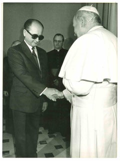 Vintage Pope John Paul II and General Wojciech Witold Jaruzelski - 1987
