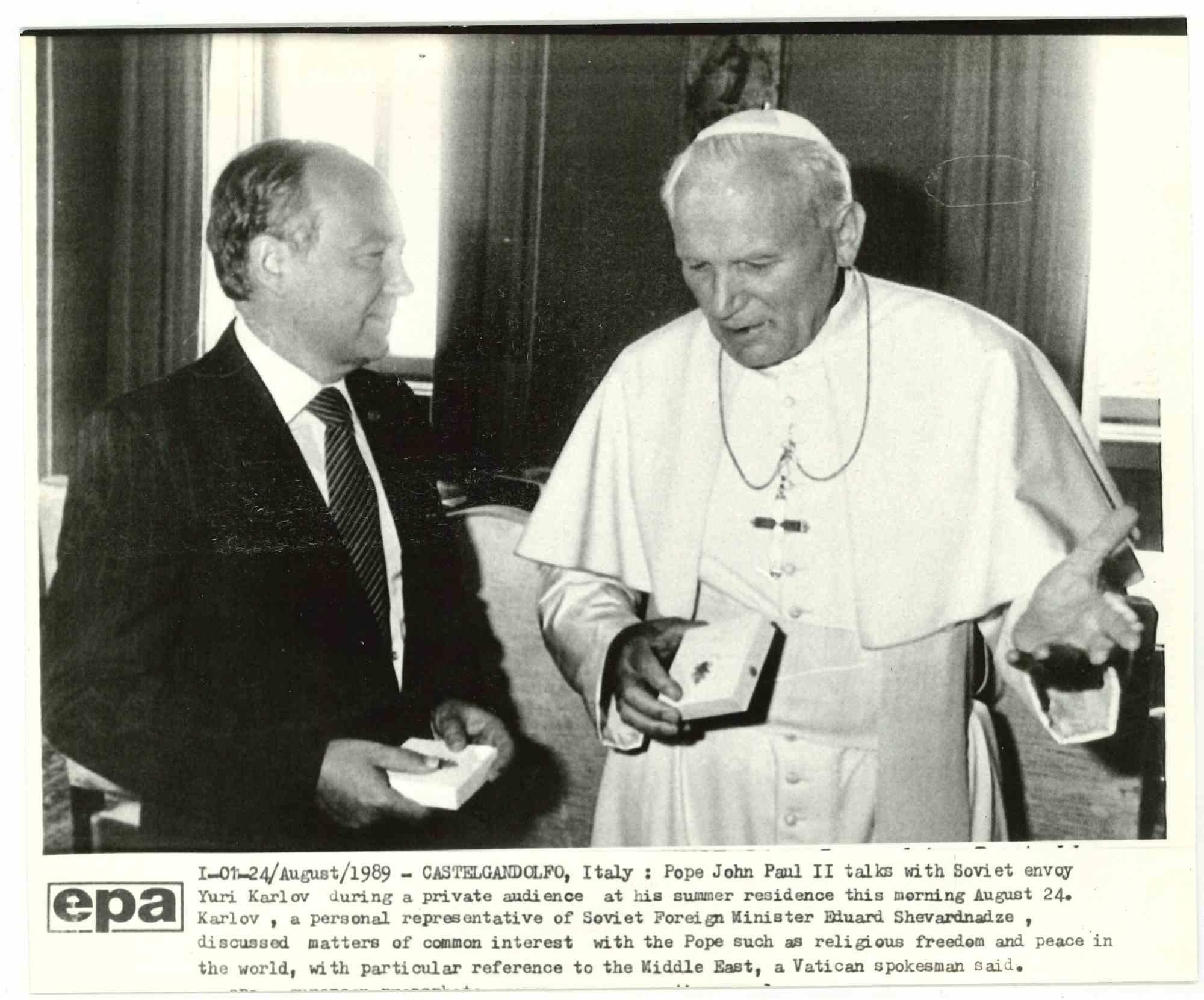Papa Juan Pablo II - Vintage Press Print - 1989