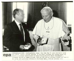 Le pape Jean-Paul II - Impression presse vintage - 1989