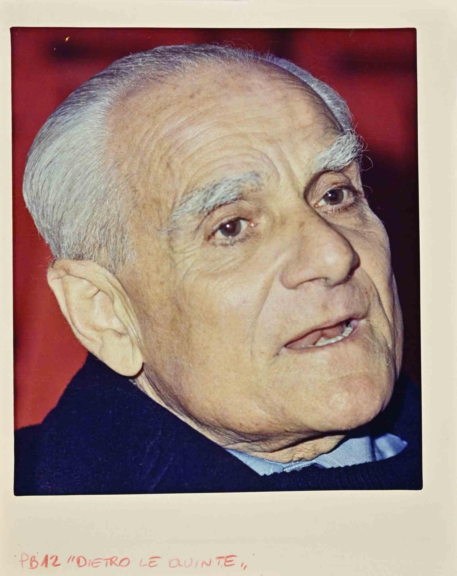Unknown Figurative Photograph - Portrait of Alberto Moravia - Vintage Photograph - 1980s