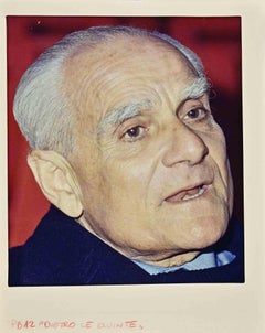 Portrait of Alberto Moravia - Vintage Photograph - 1980s