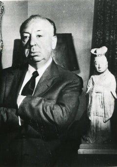 Portrait of Alfred Hitchcock - Vintage b/w Photograph - 1960s