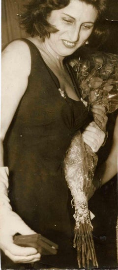 Portrait of Anna Magnani - Retro B/W photo - Mid 20th Century