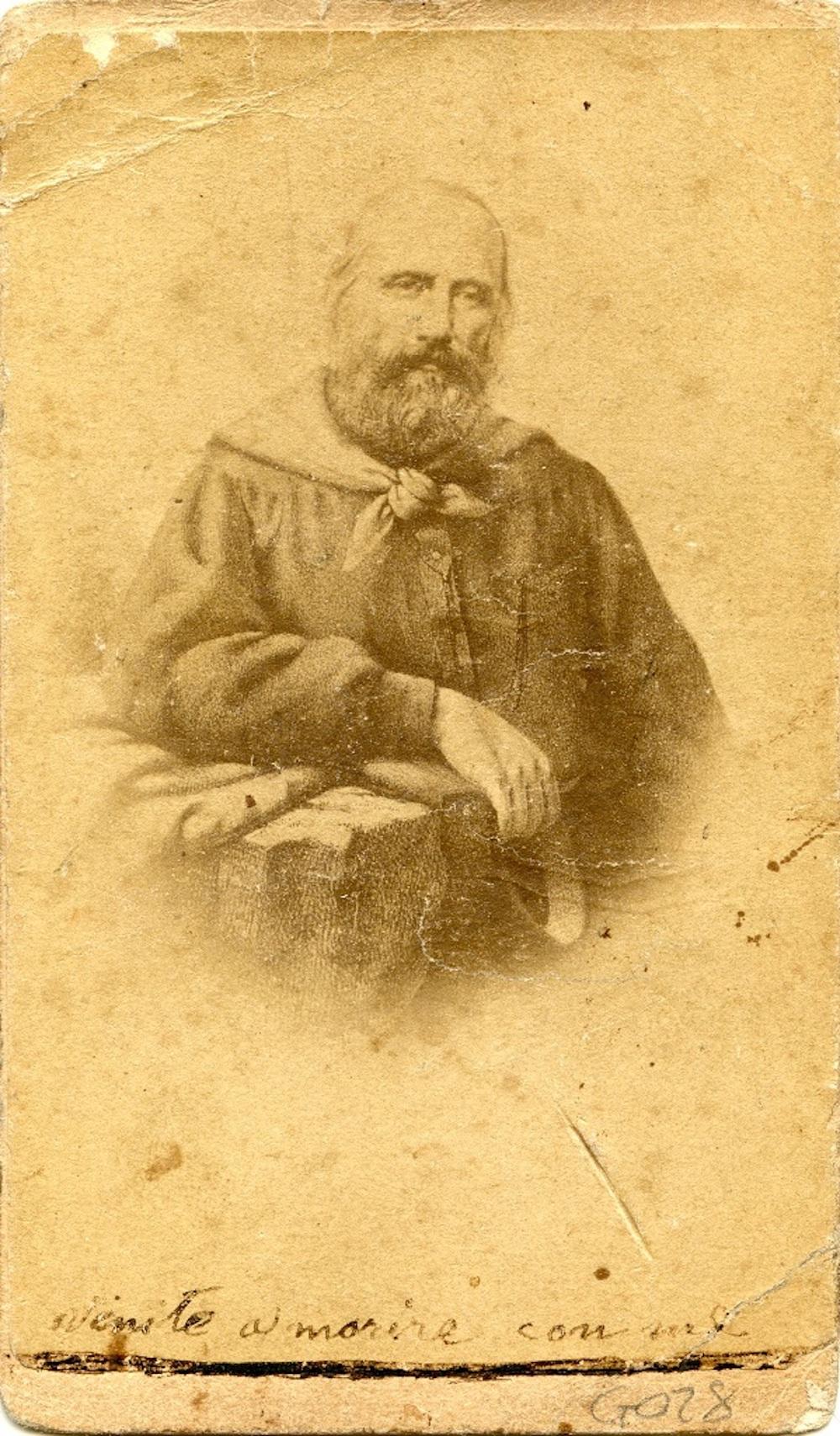 Unknown Portrait Photograph – Porträt von Garibaldi - Original Albumendruck mit handgezeichneten Anmerkungen - 1860/70