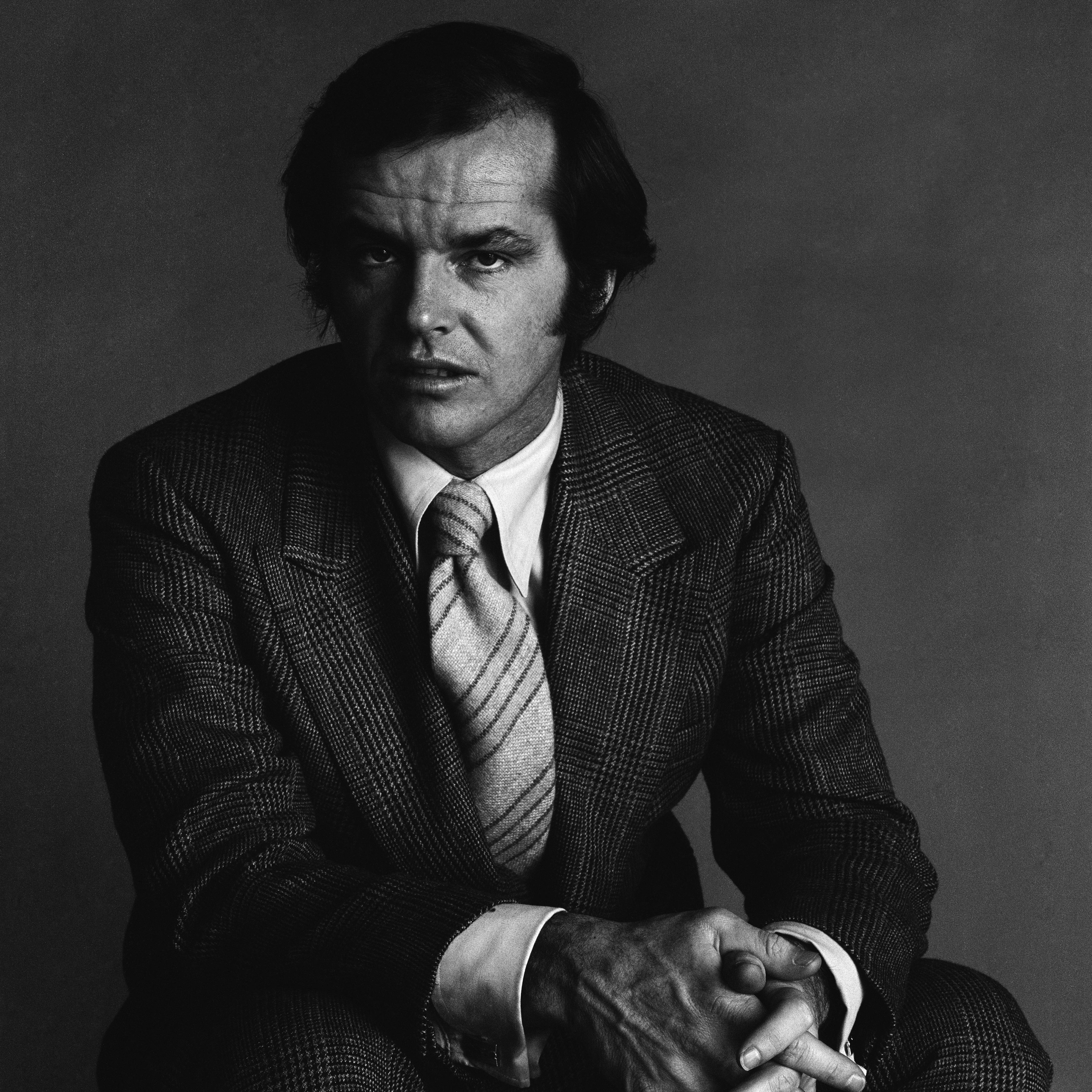 Black and White Photograph de Unknown - Retrato de Jack Nicholson (1970) - Gelatina de plata Impresión en fibra