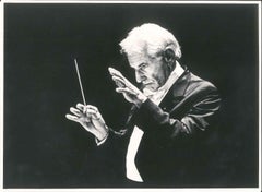 Vintage Portrait of Leonard Bernstein - Original B/W Photograph - Early 1980s