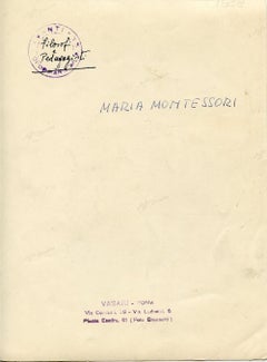 Portrait of Maria Montessori by Studio Vasari - Vintage b/w Photo - 1940s
