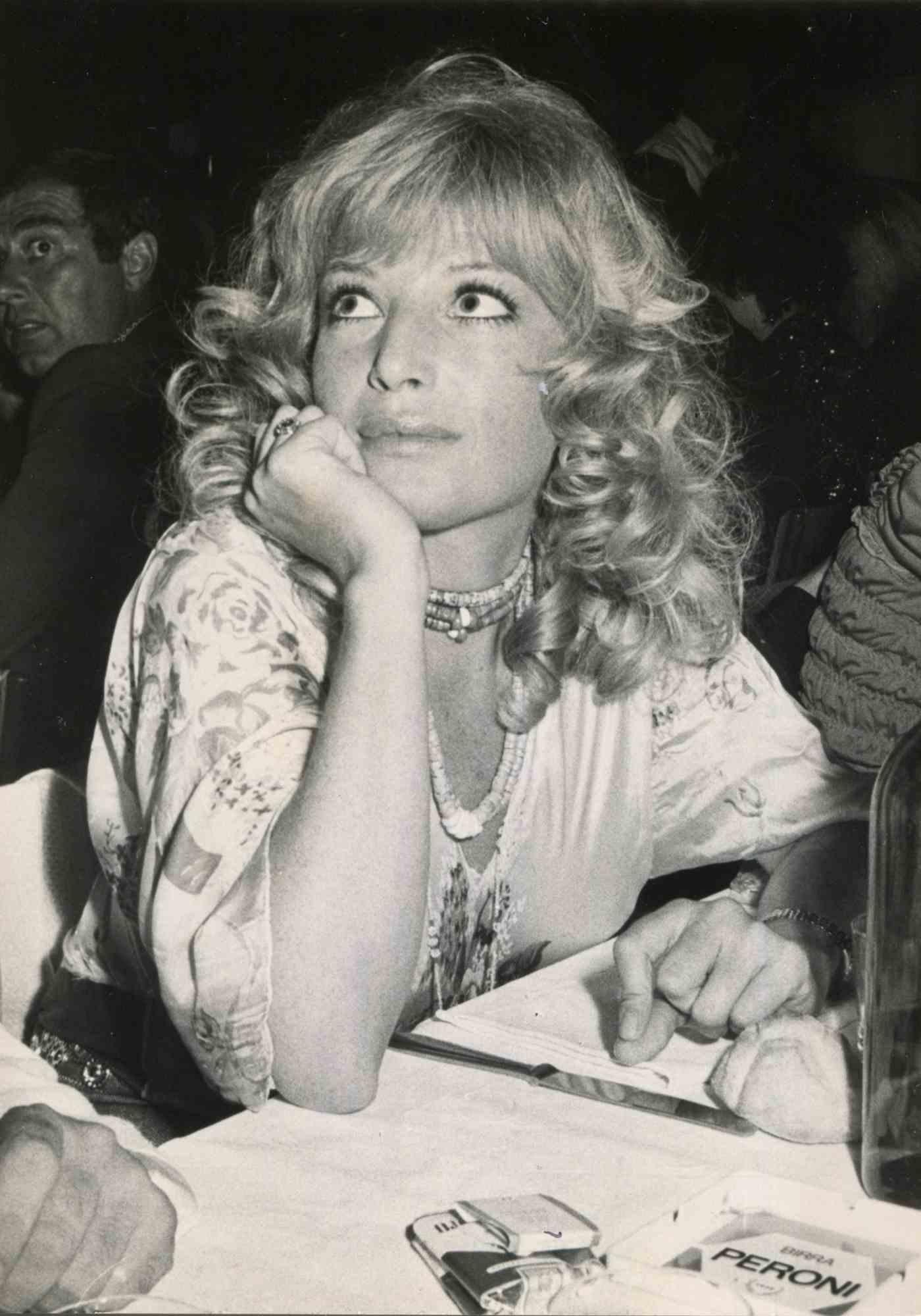 Portrait of Monica Vitti - Vintage B/W photo - 1970s