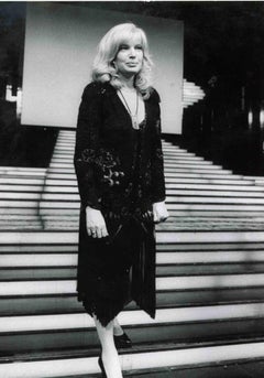 Portrait of Monica Vitti - Vintage Black and White Photo - 1970s