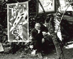 Portrait du peintre Leo Guida - Photo vintage - 1970