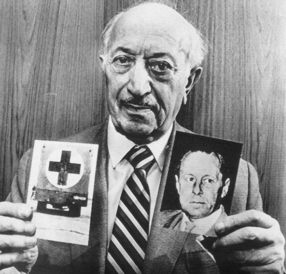 Unknown Portrait Photograph - Portrait of Simon Wiesenthal - Vintage b/w Photograph - 1983