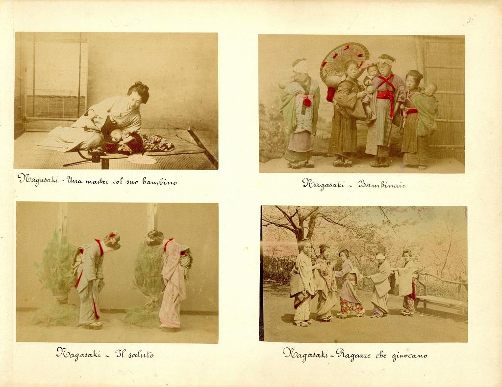 Unknown Landscape Photograph - Portraits of Women and Children in Nagasaki - Albumen Print 1870/1890