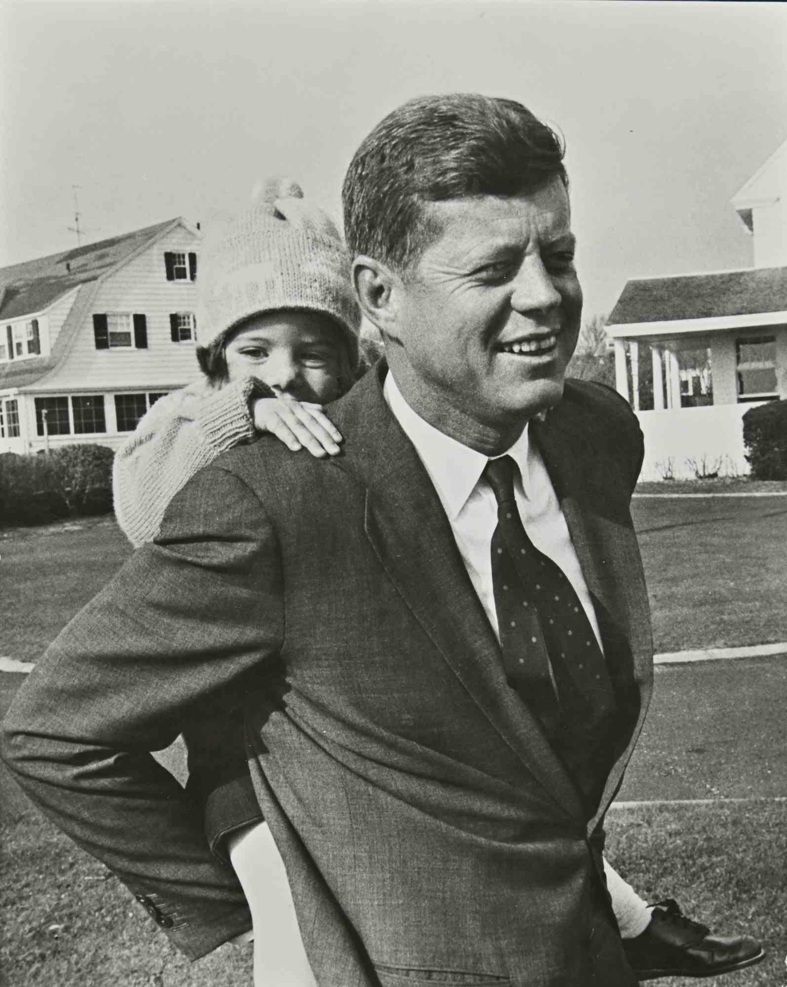 Unknown Figurative Photograph - President Kennedy with his Daughter - Vintage Photograph - 1960s