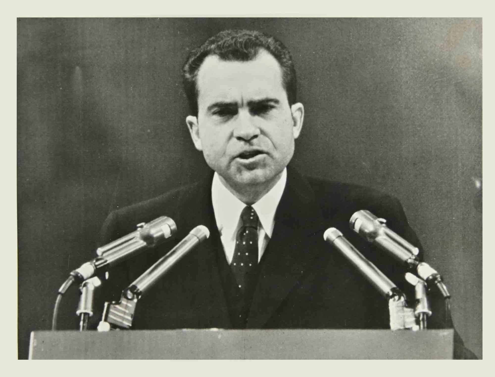 Unknown Black and White Photograph – Präsident Richard Nixon – Vintage-Foto, 1960er-Jahre