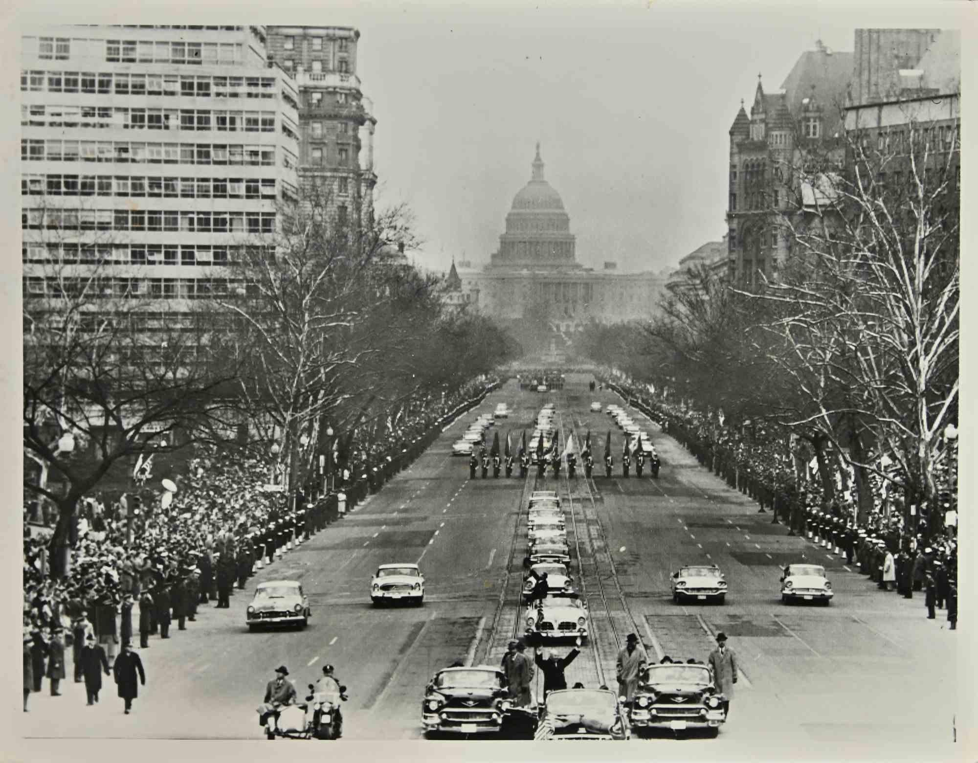 Unknown Portrait Photograph - Presidential Parade Washington President Eisenhower - Vintage Photograph - 1957