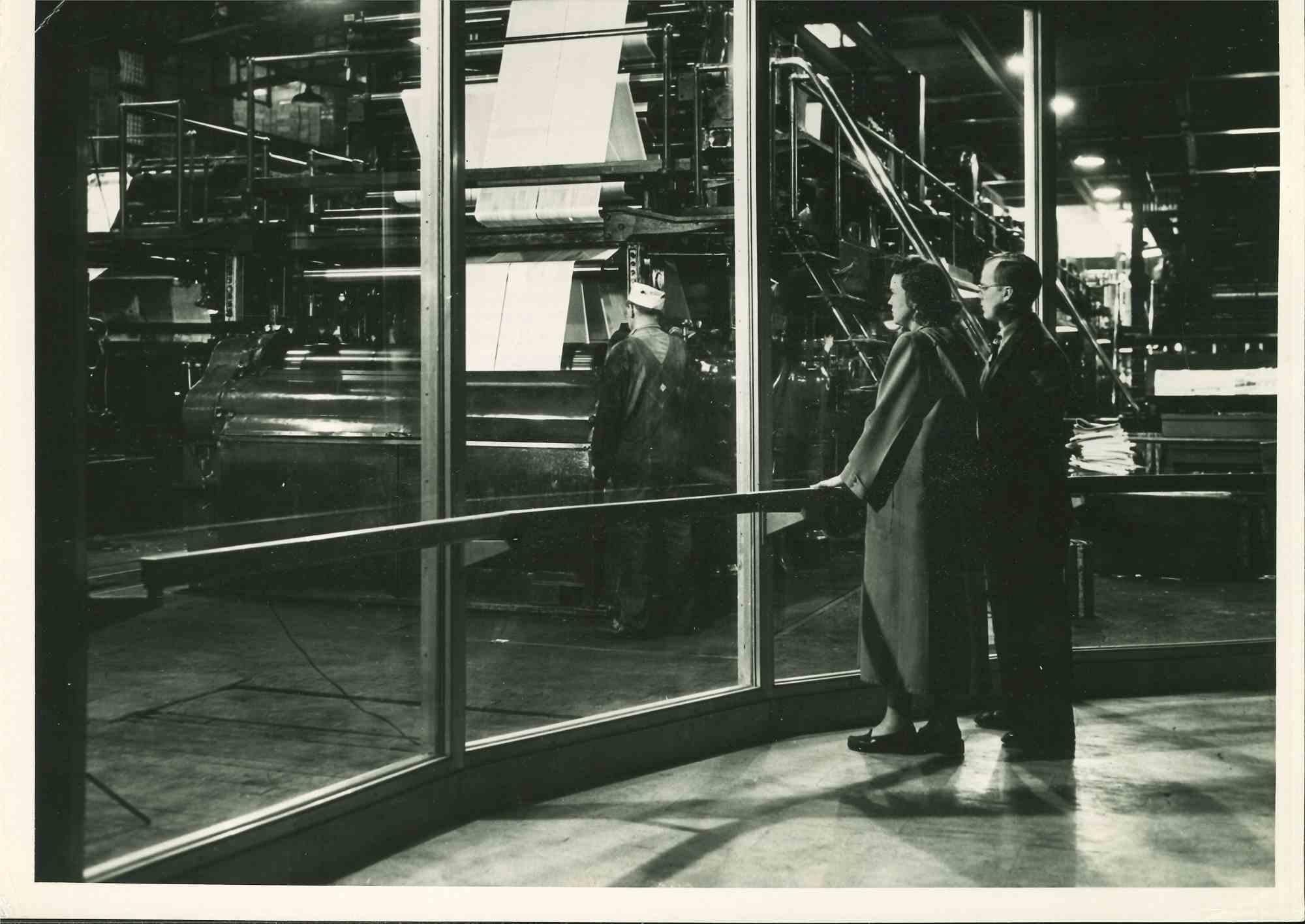 Unknown Figurative Photograph - Presses in Operation - Vintage Photograph - Mid 20th Century