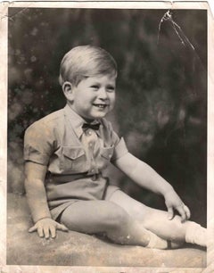 Prince Charles of England on his third birthday - Vintage B/W photo - 1951