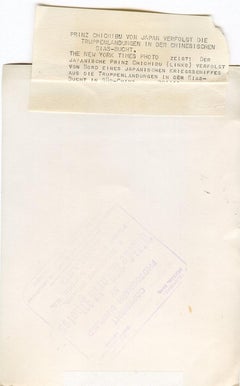 Prince Chichibu on a Japanese Battleship - Vintage Photo 1939