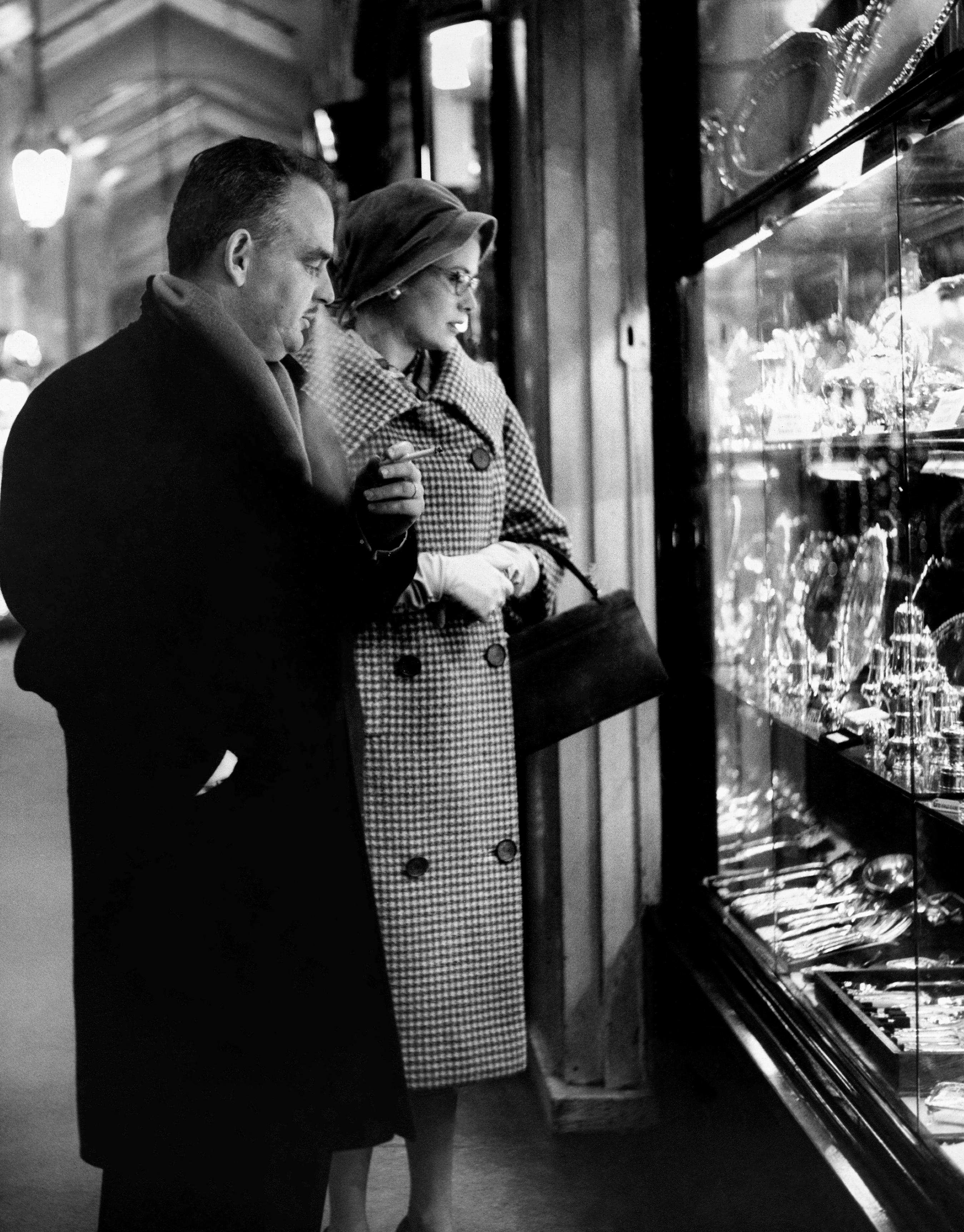 Unknown Portrait Photograph - Prince Rainier and Princess Grace Go Shopping Globe Photos Fine Art Print