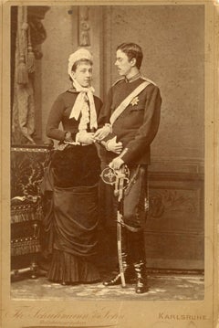 Antique Princess Victoria and Prince Gustaf of Sweden - Ancient Photo - 1881