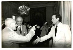 Photo vintage du Prof. Christiaan Barnard et du président Sandro Pertini, années 1970