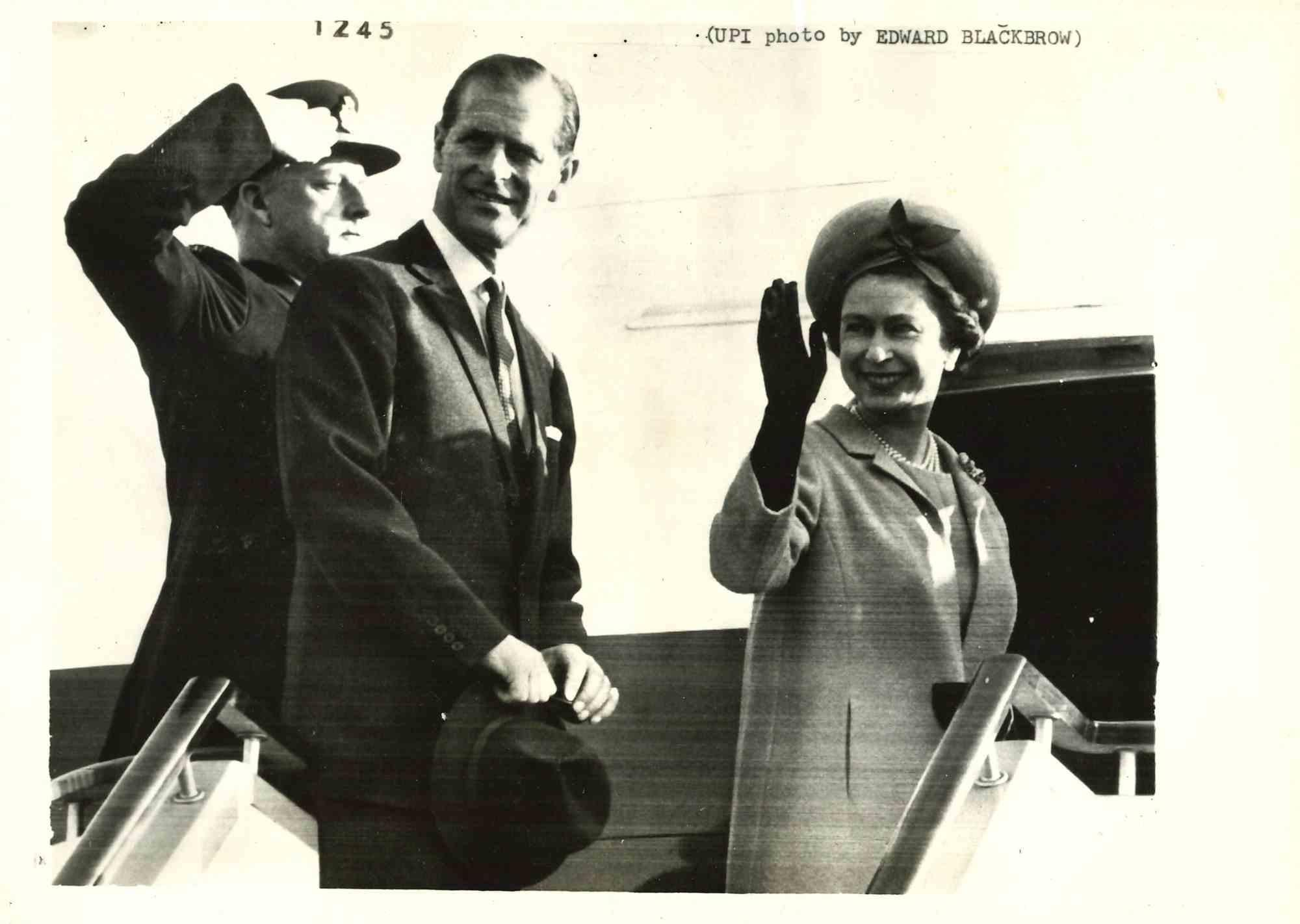 Queen Elizabeth and Edinburg Duce - Vintage Photo - 1950s