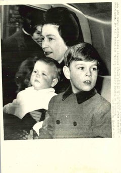 Queen Elizabeth and Prince Andrew Leaving Liverpool - Vintage Photo - 1960s