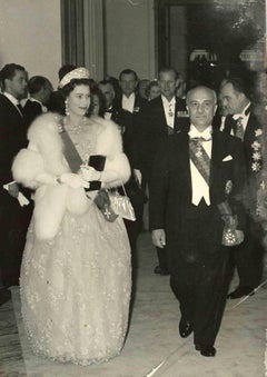 La reina Isabel II en Roma - Fotografía de época - 1962
