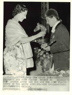 Queen Elizabeth  Presents The John Player Trophy - Vintage Photo- 1950s