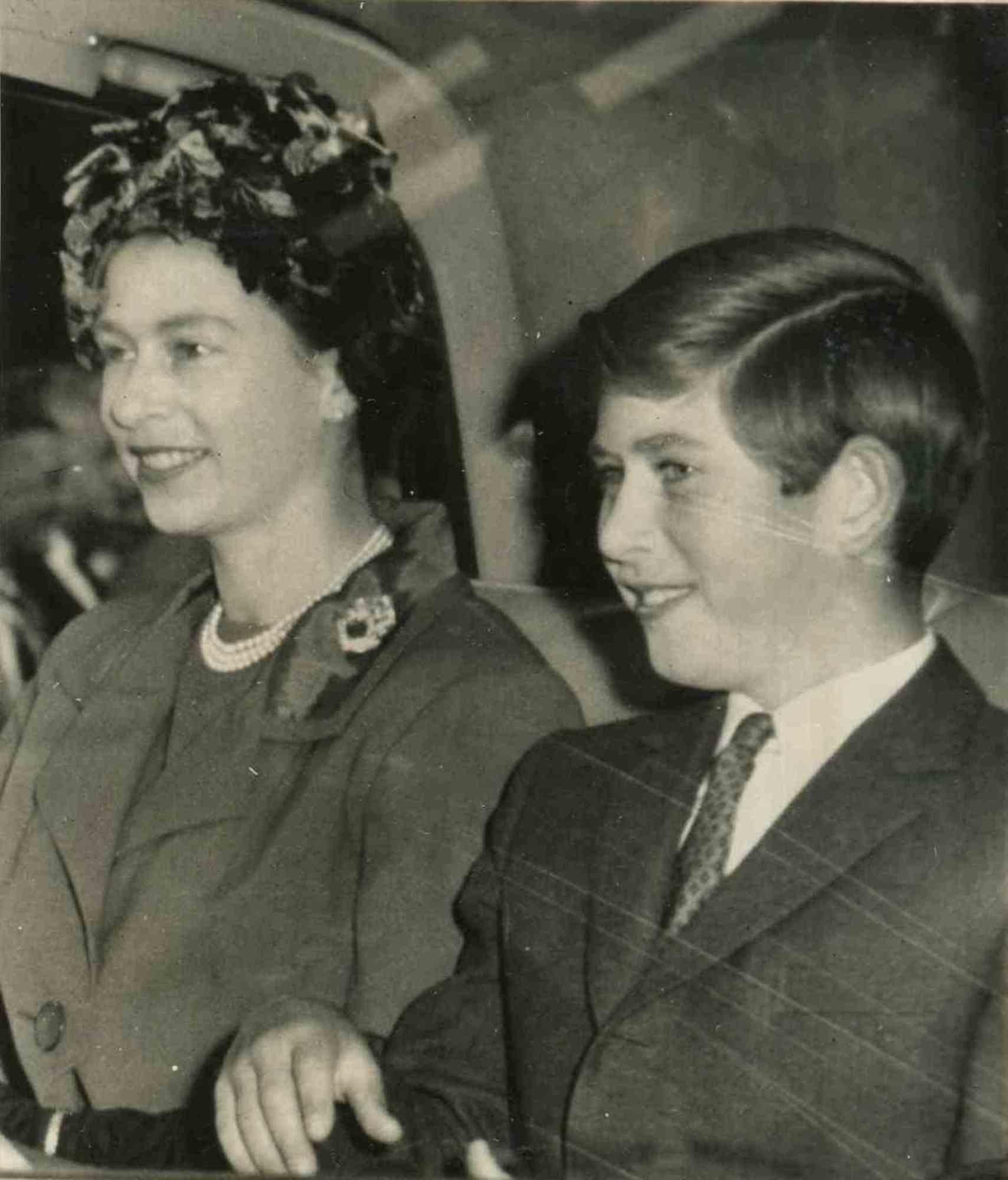 Unknown Figurative Photograph - Queen Elizabeth, Prince Charles - Vintage Photograph - 1961