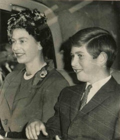 Queen Elizabeth, Prince Charles - Vintage Photograph - 1961