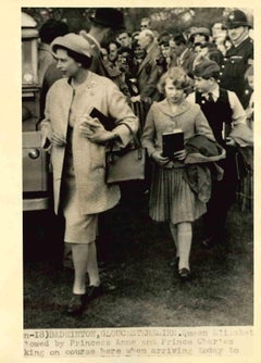 Queen Elizabeth with Princess Anne and Prince Charles - Vintage Photo - 1960s