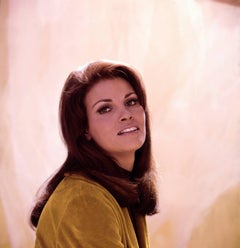 Raquel Welch souriant dans l'impression d'œuvres d'art d'atelier