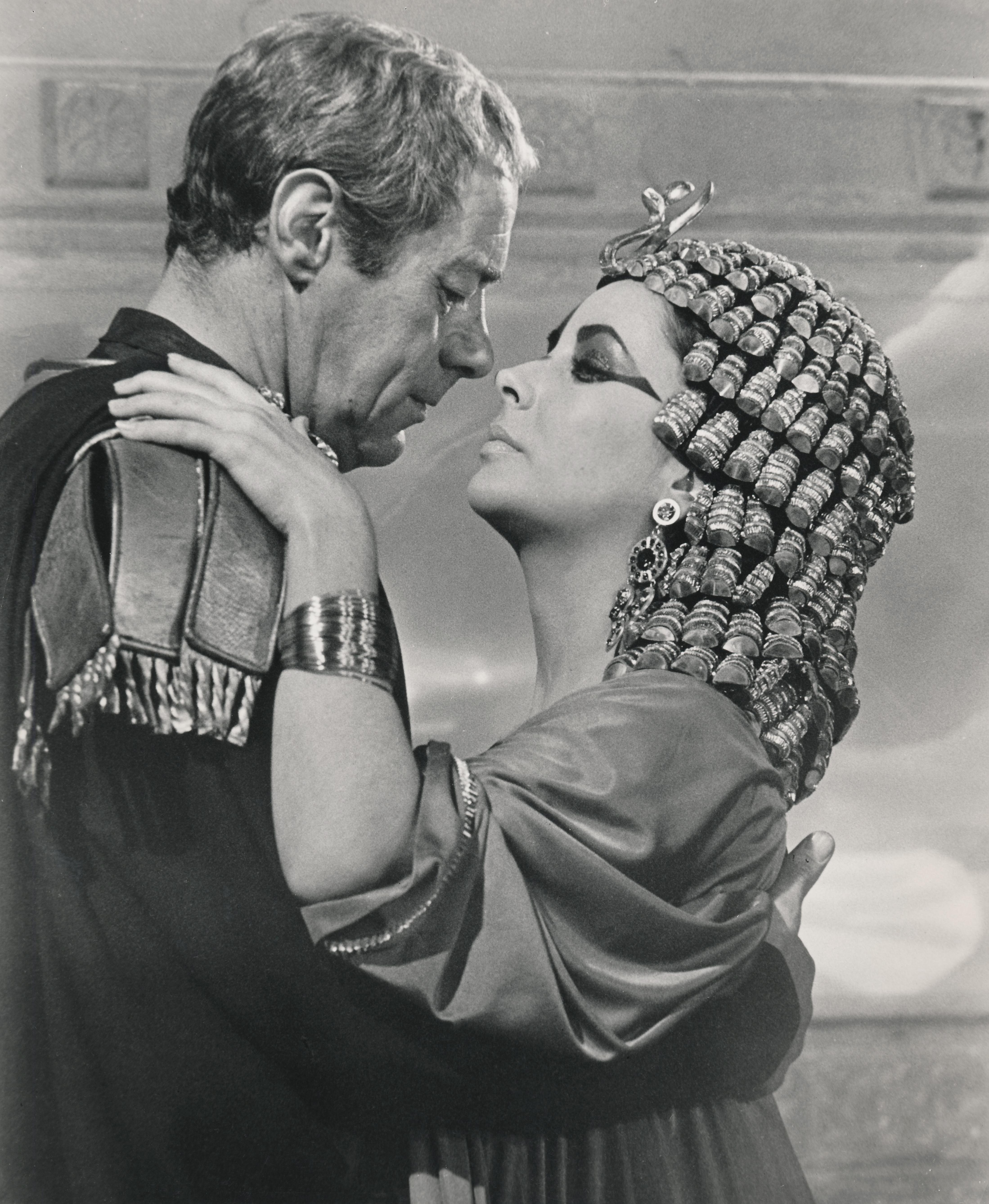 Unknown Portrait Photograph - Rex Harrison and Elizabeth Taylor Iconic Scene from "Cleopatra" Fine Art Print