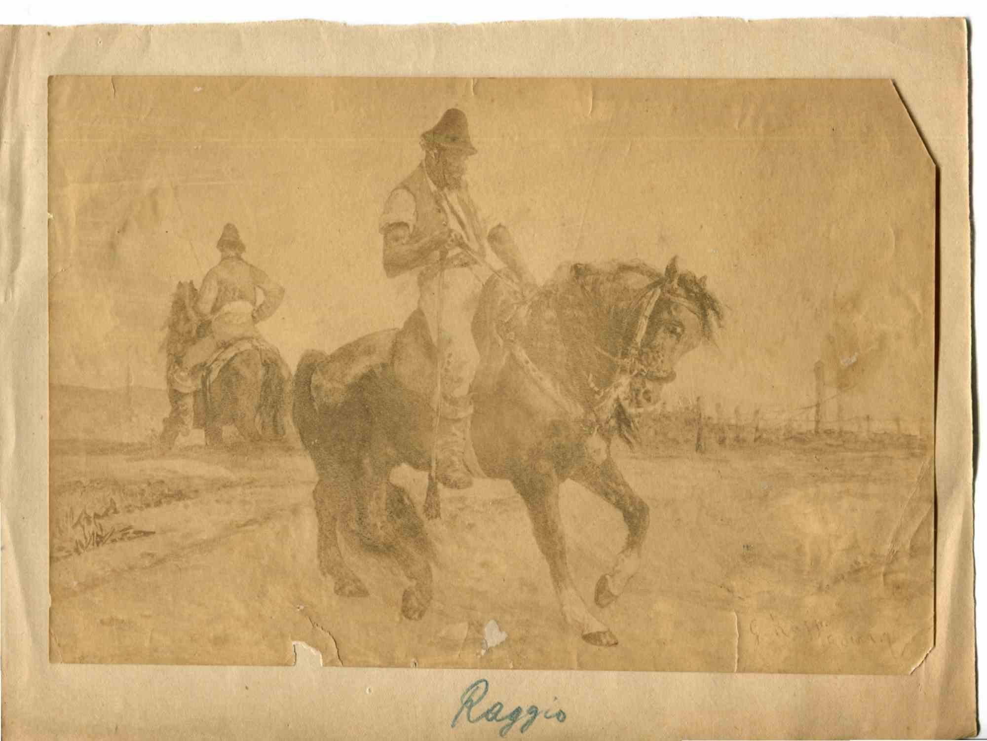 Unknown Portrait Photograph - Riders - Photo- Early 20th Century