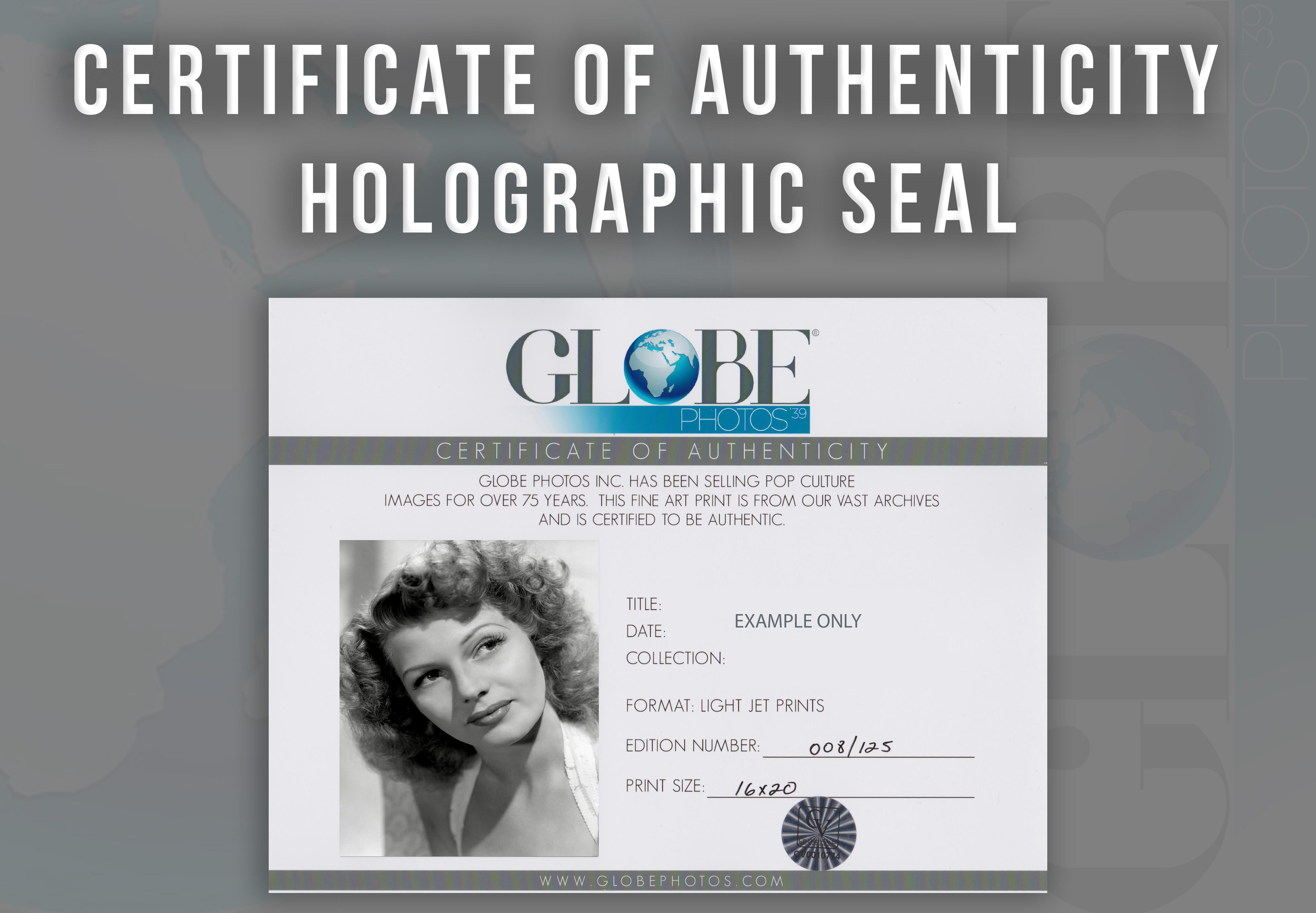 Rita Hayworth Classical Portrait Globe Photos Fine Art Print - Gray Portrait Photograph by Unknown