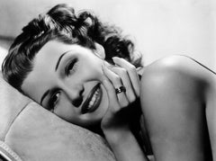 Vintage Rita Hayworth Smiling Glamour Globe Photos Fine Art Print